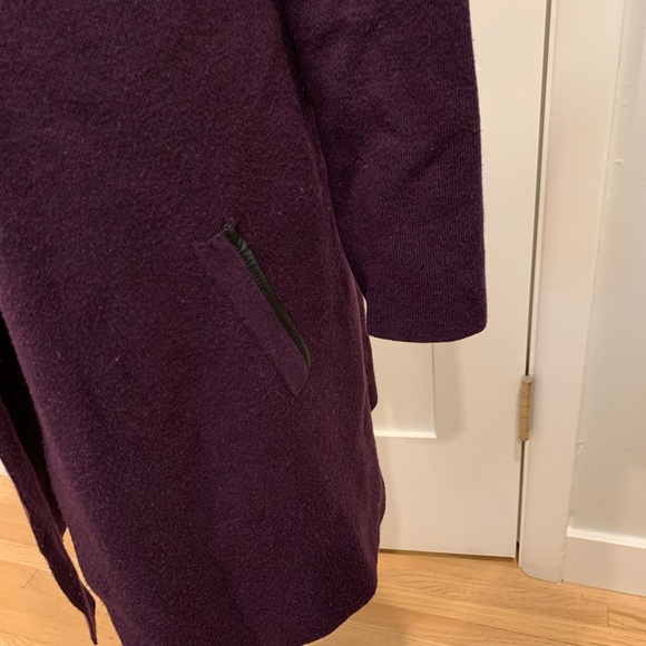 VGUC Plum Colored Wool Blend Long Cardigan - Picture 3 of 4